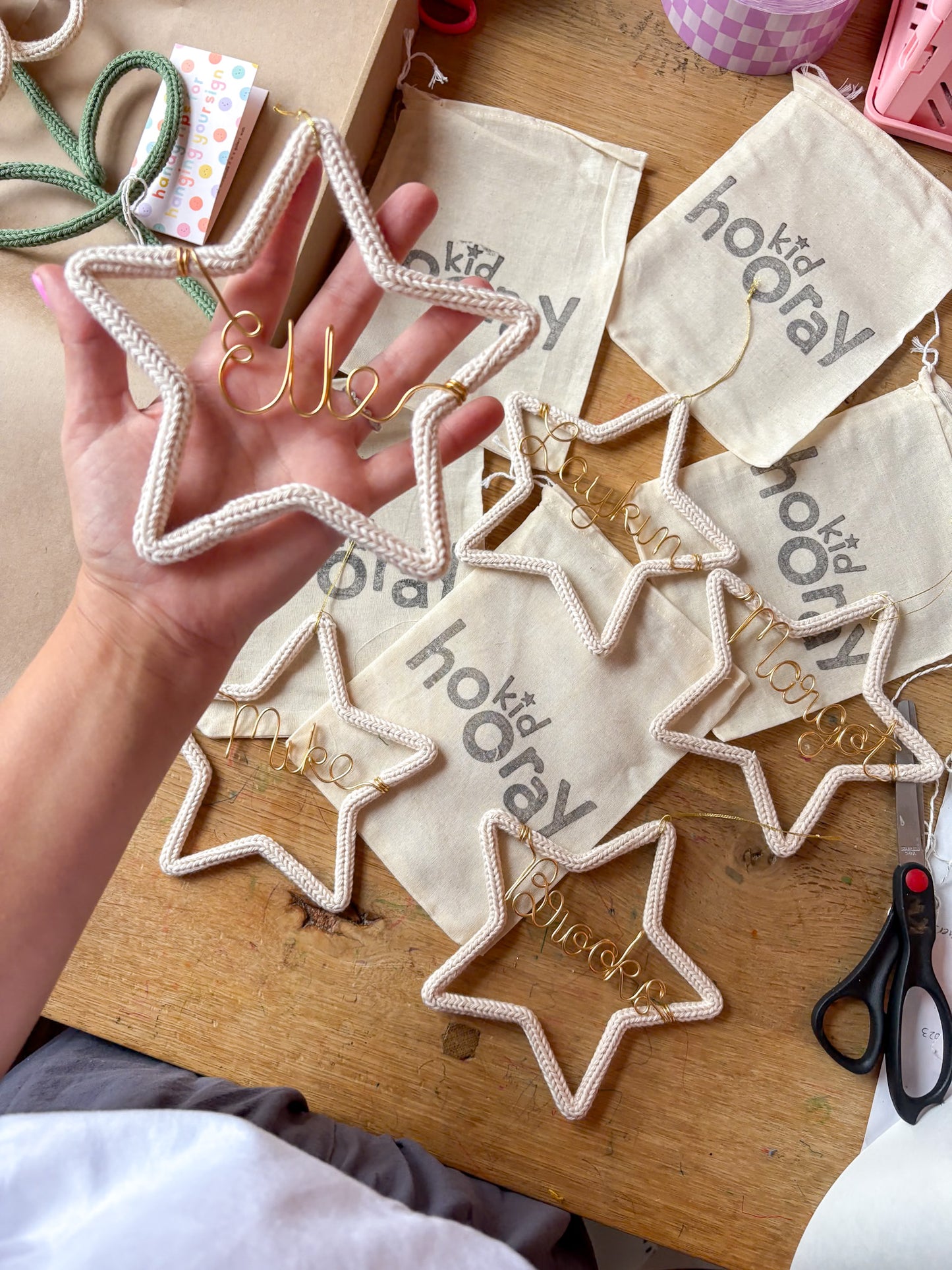 knitted star ornament